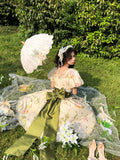 Sweet Retro Temperament Lolita Dress Mori Girl Kawaii Female Noble Elegant Op Lolita Fairy Princess Floral Dresses