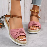 Women's Espadrilles Platform Sandals Casual Ankle Strap Wedge Sandles for Women Summer Thick Sole