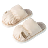 Winter Home Warm PU Waterproof Slippers Women Men Fur Soft Shoes Non-slip Indoor Bedroom House Female Couples Furry Slides