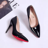 Nightclub High Heel Pointed Toe Stiletto Red Bottom Fashion Women's Shoes Shallow High Heels Red Bottom High Heels  Lolita Shoes