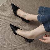 Luxury Pumps Shoes for Women Heeled Woman Medium Heel Stiletto Heels High Sandal Party Office Elegant Brown Small Heel Sexy