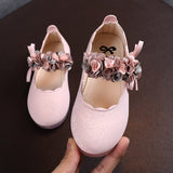 Girls Leather Shoes Autumn Fashion Flower Kids Princess Shoes Flat Heels Floral Little Girl Shoes Size 22-31