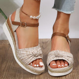 Wedge Sandals for Women Summer Peep Toe Non Slip Gladiator Shoes Woman Fashion Bowtie Platform