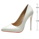 Women Shoes Red Sole High Heels Sexy Pointed Toe 12cm Pumps Wedding Dress Shoes Nude Black Color Red Rubber Bottom High Heels