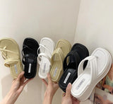 Summer Platform Women Slippers Clip Toe Slip On Shoes Ladies Casaul Wedges Female Outdoor Party Slides White sandalias mujer