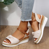 Wedge Sandals for Women Summer Peep Toe Non Slip Gladiator Shoes Woman Fashion Bowtie Platform