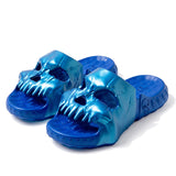 New Personalized Skull Design Men Slippers Summer Outdoor Fun Slides Thick Bottom of Beach Non-slip Leisure Women Sandals