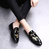 Men's Casual Leather Shoes Classic Slip-on Loafers Mens Driving Moccasins Men Embroidery Party Wedding Flats  Sizes 38-48