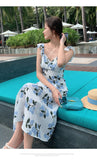 Pphmm Summer White Midi Slip Dress Women 2022 Long Elegant Floral Boho Hawaiian Beach Dresses for Wedding Guest Birthday Prom