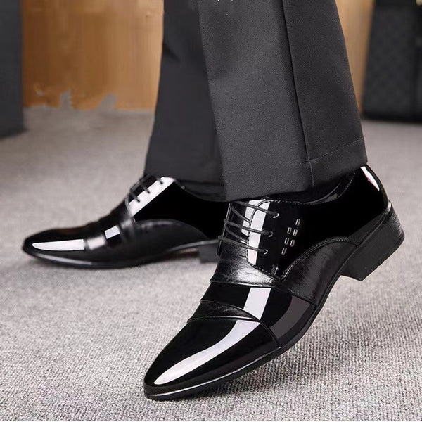 The Latest Oxford Shoes Men's Luxury Lacquer Wedding Shoes Pointed Toe ...