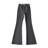 Casual Bell Bottom Pants Jeans for Women Blue Elastic Fashion Y2K Trousers Autumn New High Waisted Flare Jeans