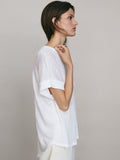 Pphmm Cotton Linen T-shirt For Women Summer Thin Short-sleeved Blouse Transparent Loose Sunscreen Inner Layer