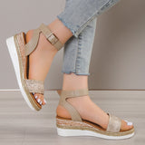 Strap Wedge Sandals for Women Summer High Heel Open Toe Buckle Gladiator Shoes Woman Non Slip Platform Sandals Female