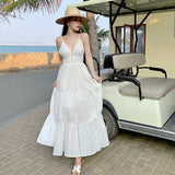 Summer White Maxi Strap Dress Women  Elegant Backless Long Formal Slip Dresses for Wedding Guest Bridesmaid Birthday Prom