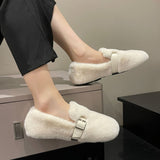 Shoes Woman Flats Mixed Colors Shallow Mouth Round Toe Casual Female Sneakers Autumn Slip-on Loafers Fur Modis Dress Winter Boat